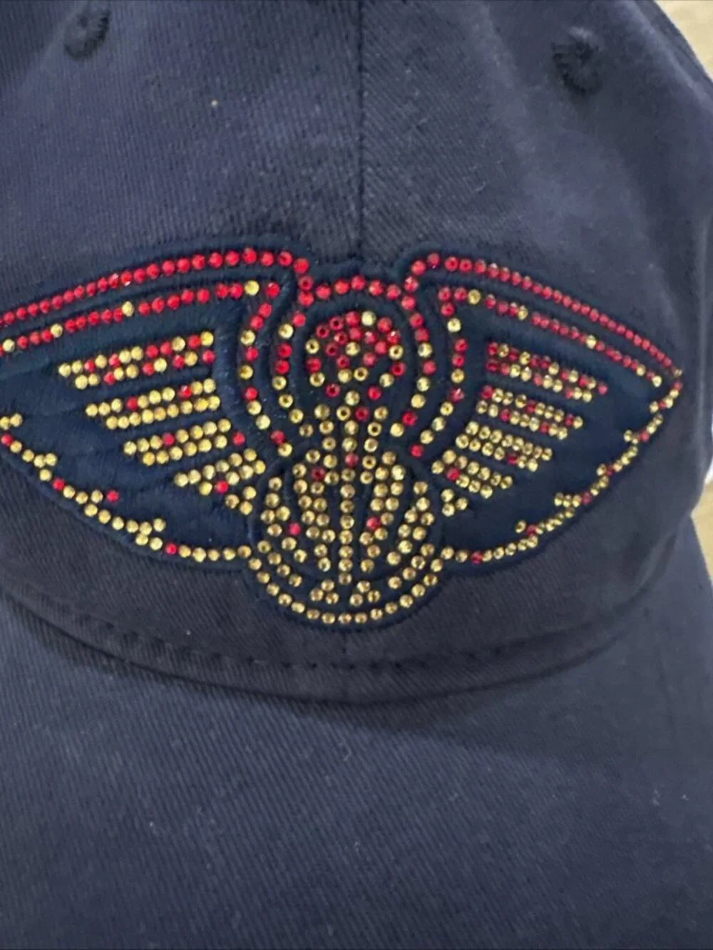 New Orleans Pelicans Rhinestone Adjustable Cap Navy Blue